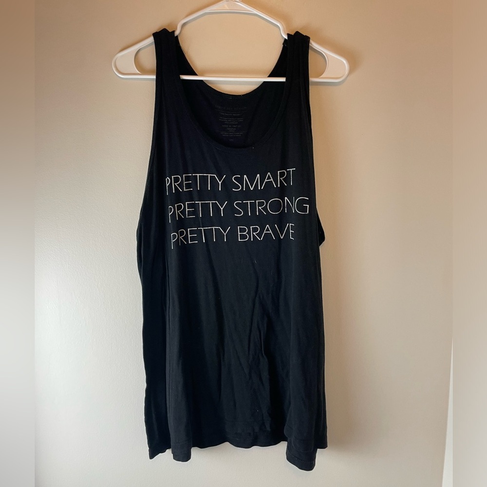 Sarah Sue Design “Pretty Smart Pretty Strong Pretty Brave” Graphic Tank Top, XXL